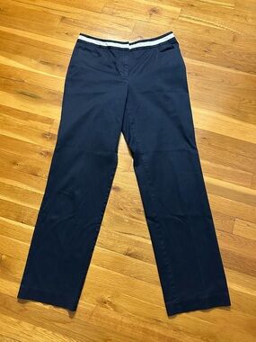 Talbots Navy Chinos with Contrast Waistband